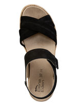 ELENA EDEN, bequeme Damen-Sandalen, Weite H, mit herausnehmbarem Fussbett SCHWARZ