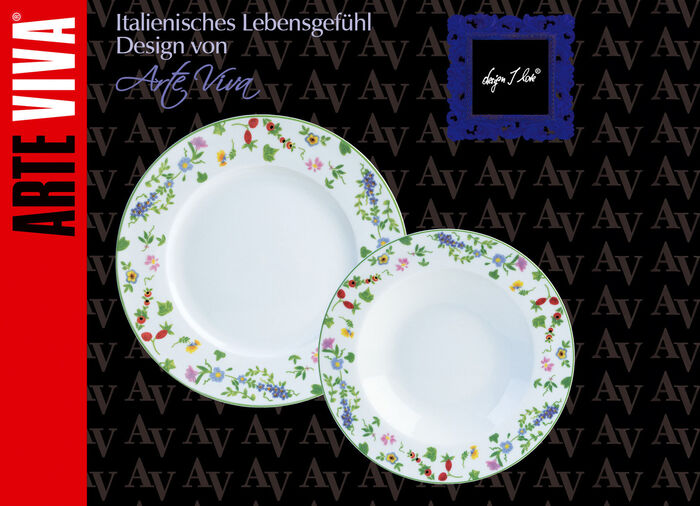 Porzellan-Geschirr Millefiori aus hochwertigem weissen Porzellan 