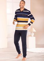 Schlafanzug mit V-Auschnitt und B&uuml;ndchenabschl&uuml;ssen  