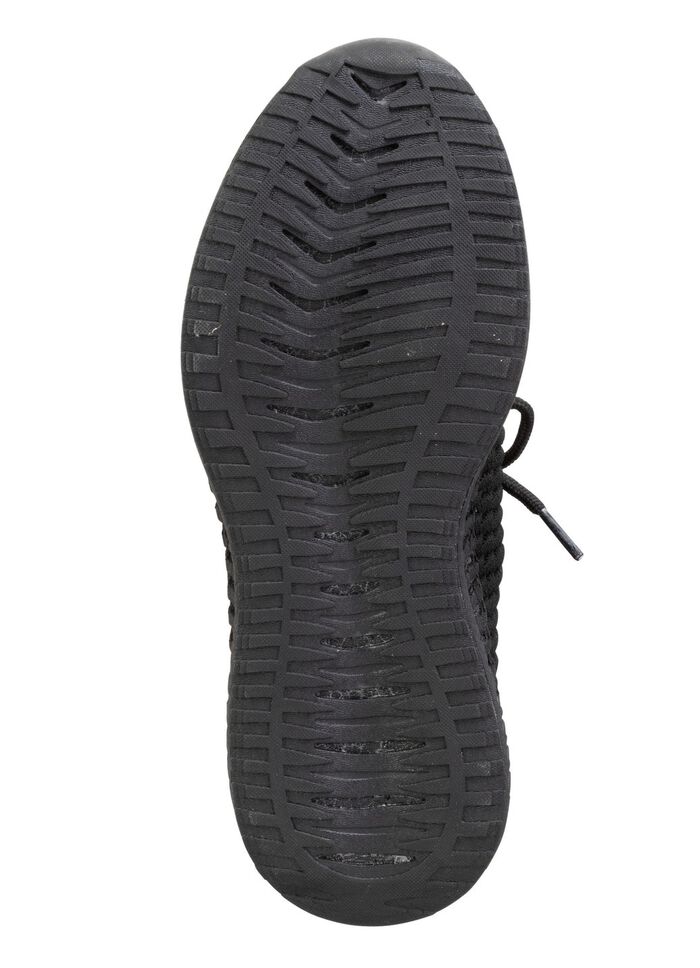 Schn&uuml;r-Sneaker aus strukturiertem Textilmaterial SCHWARZ