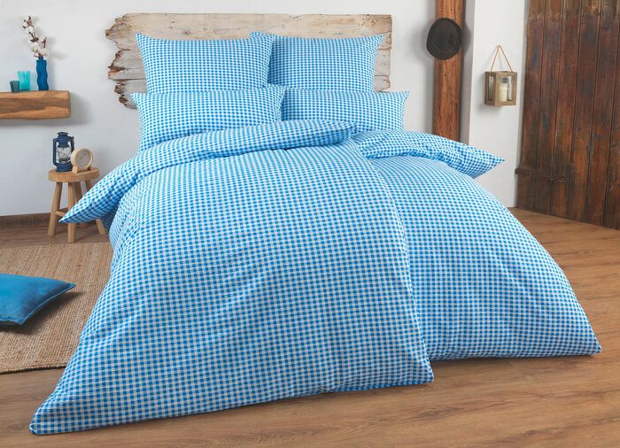 Bettwäsche-Garnitur mit Reissverschluss BLAU