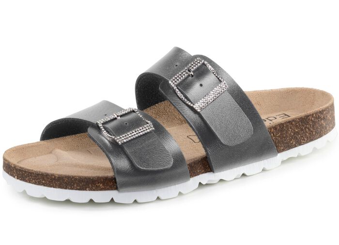 ELENA EDEN Pantolette mit Glitzersteinchen verzierten Schliessen 