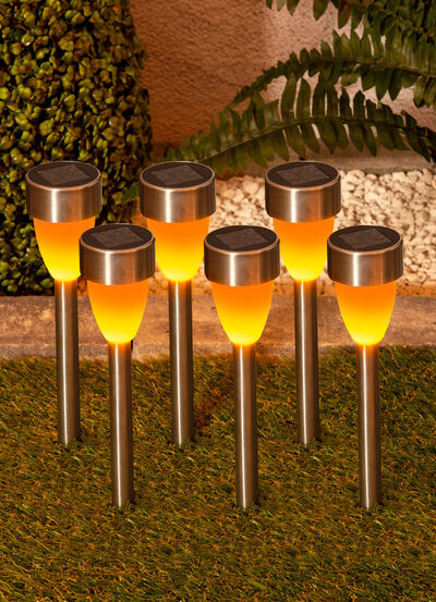 Solarstecker mit Flackereffekt, 6er-Set - 