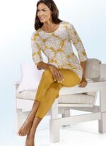 Pyjama mit Rundhals und 3/4-langen &Auml;rmeln 