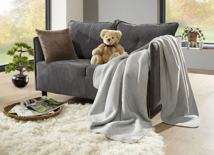 Polstermöbel mit dekorativem Cord-Bezug ANTHRAZIT