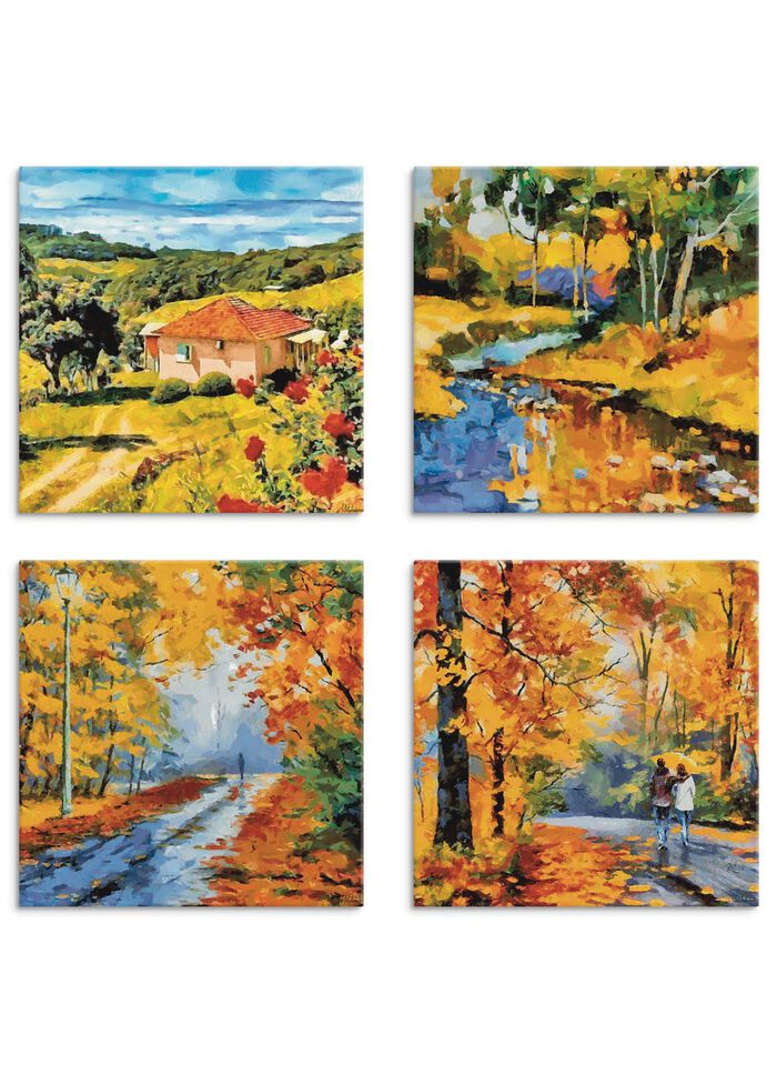 4-teiliges Bilder-Set 