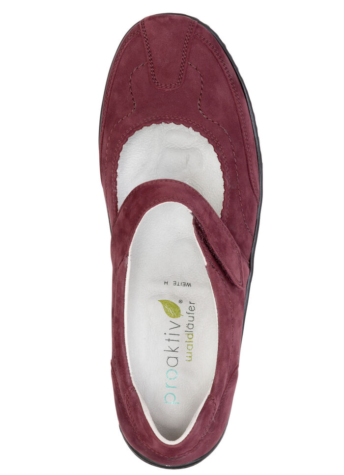 Waldläufer, bequeme Damen-Slipper, Weite H, mit herausnehmbarem Fussbett BORDEAUX