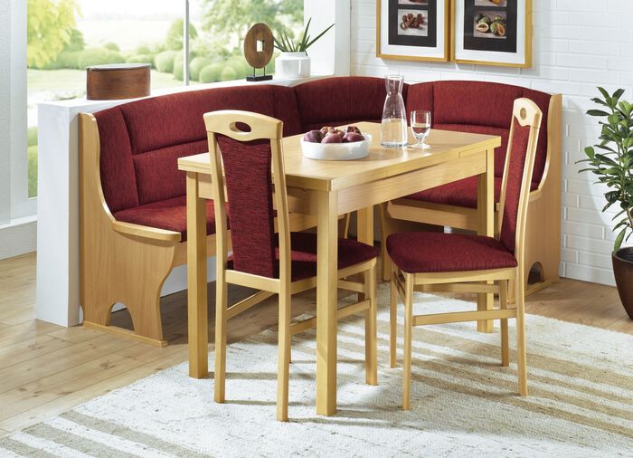 Elegante Eckbankgruppe, 4-teilig BUCHE-BORDEAUX