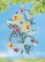 Fensterbild aus echter Plauener Spitze 