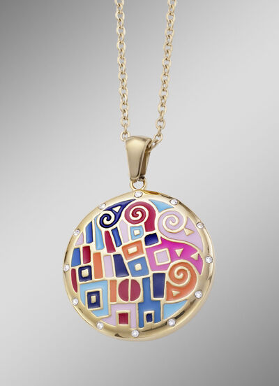 Anh&auml;nger mit Mosaikmuster und Ankerkette 