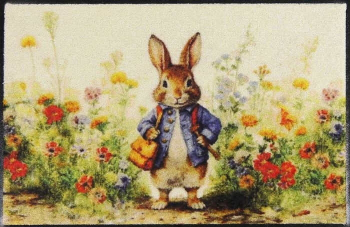 Fussmatte mit Hasen-Motiv 