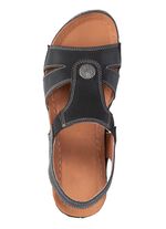 ELENA EDEN Sandale aus Nappaleder mit Metallschmuck SCHWARZ