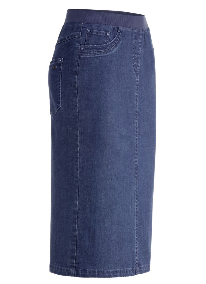 Rock in gerader Schnittführung JEANSBLAU