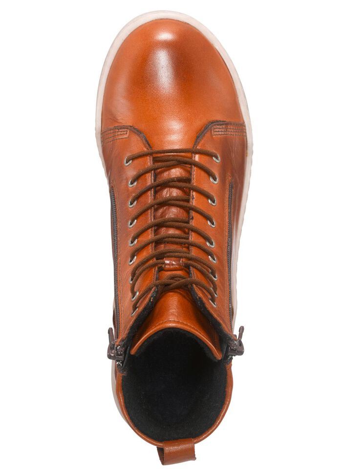 Gemini Stiefelette mit zwei Reissverschl&uuml;sse COGNAC