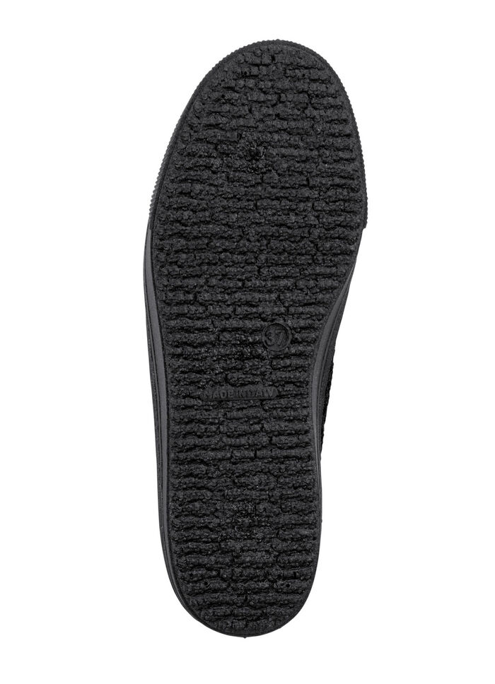 Schnürschuh mit Blüten-Stickerei in Spitzenoptik SCHWARZ