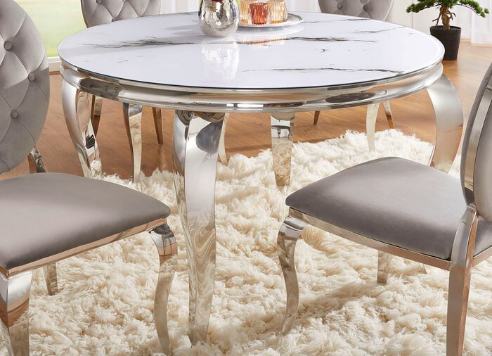 Esstisch mit Glasplatte 