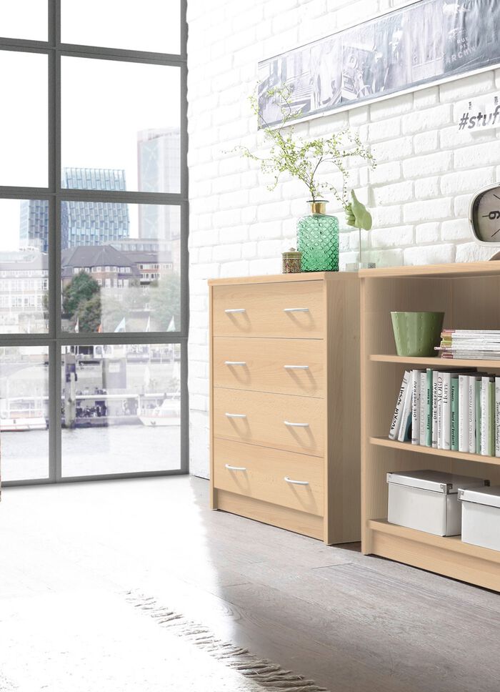 Kombifreundlichen Kommode mit 4 Schubladen BUCHE