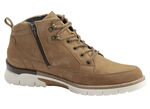 Waldläufer Schnür-Stiefelette aus hochwertigem Nubukleder CAMEL