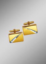 Manschettenkn&ouml;pfe mit Weissgoldrille 