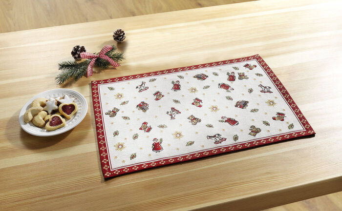 Gobelin-Tischserie CREME-ROT
