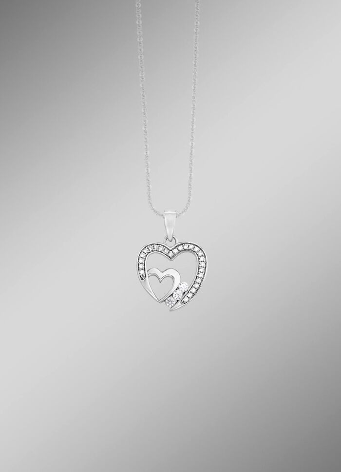 Herz-Anh&auml;nger mit Zirkonia 