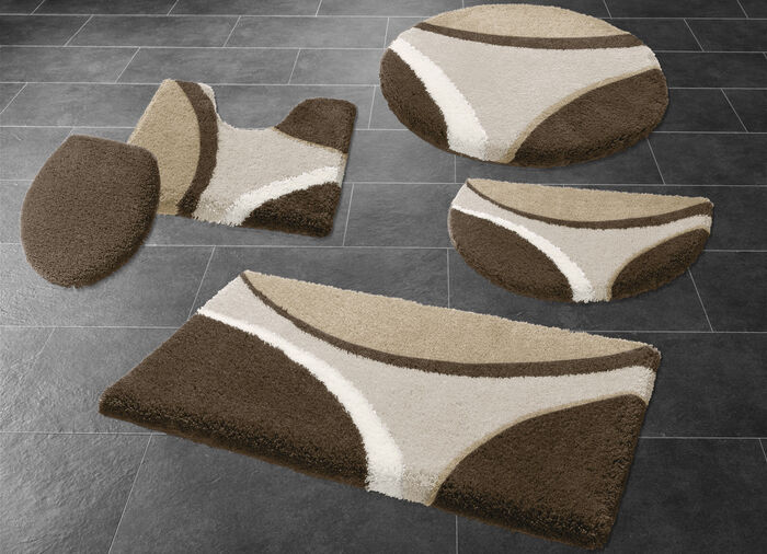 Badgarnitur mit rutschhemmendem TPR-Rücken TAUPE