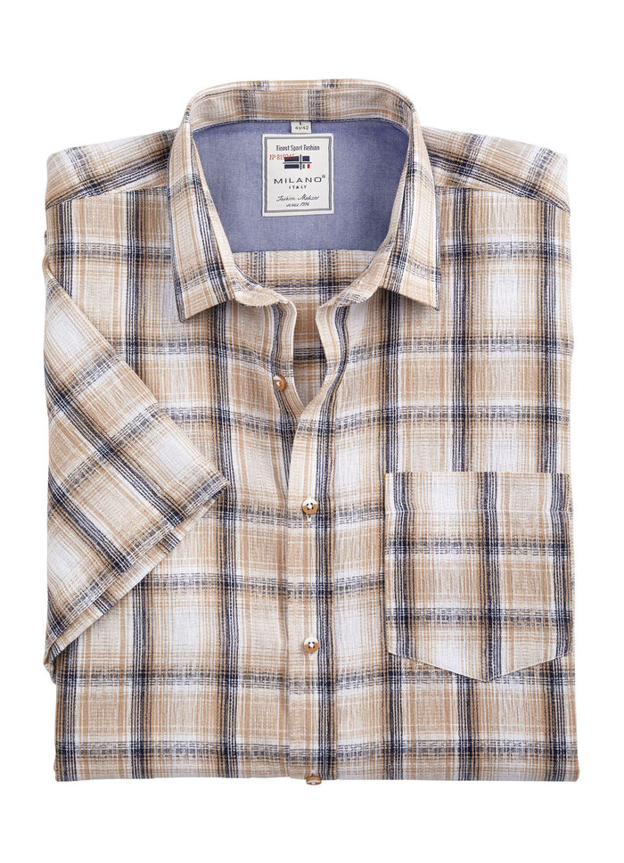 Kariertes Hemd von «Milano Italy» in 3 Farben BEIGE KARIERT