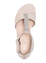 Andrea Conti, schicke Damen-Sandaletten, mit Klettspange HELLBEIGE