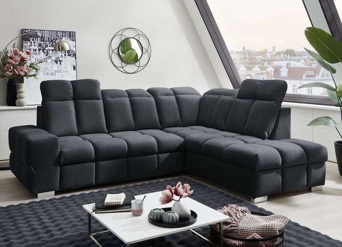Polsterecke mit Funktion und verstellbaren Kopfstützen ANTHRAZIT