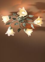 Deckenlampe, 5-flammig, mit Gestell aus Eisen 