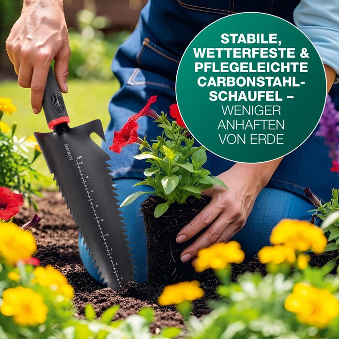 EASYmaxx 4in1 Handschaufel aus Carbonstahl 