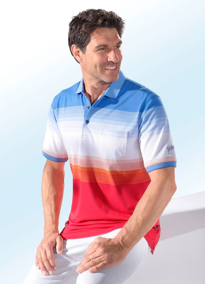 &laquo;Hajo&raquo; Poloshirt in 2 Farben  BLEU-ROT