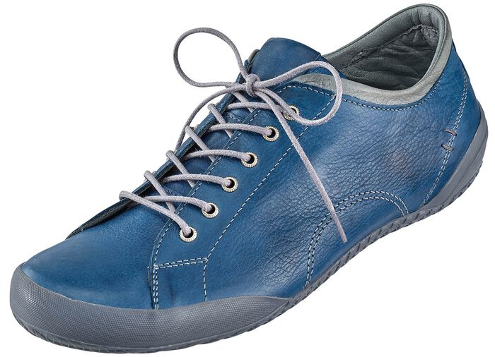 Andrea Conti, klassische Damen-Schnürschuhe, mit herausnehmbarem Lederfussbett JEANSBLAU