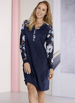 Zweierpack Nachthemden, Knopfleiste, Bündchen und lange Ärmel 1X MARINE-BUNT, 1X MARINE