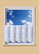 Kurzvorhang mit hochwertiger Plauener Stickerei 