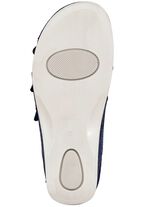 Mubb, bequeme Damen-Pantoletten, Weite H, mit herausnehmbarem Fussbett BLAU