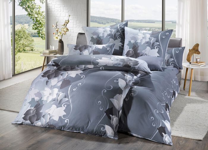 Peach Touch Bettw&auml;sche-Garnitur ANTHRAZIT