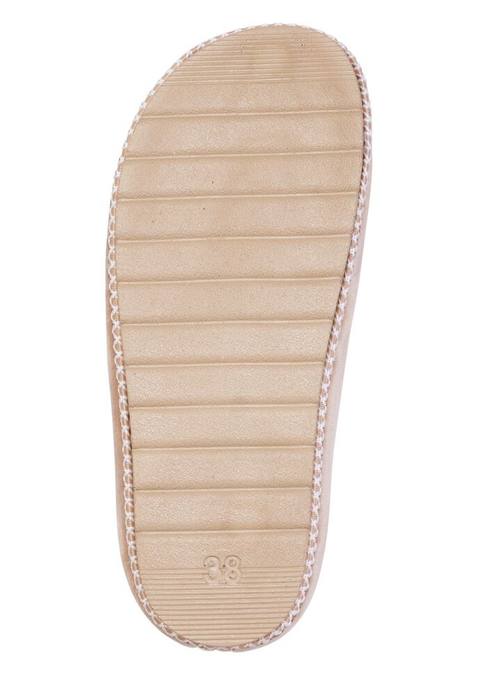 Laurina, klassische Damen-Hausschuhe, Weite G, mit gemusterter Bord&uuml;re 