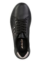 Andrea Conti Schn&uuml;rschuh aus Nappaleder mit Kontrastdurchz&uuml;gen SCHWARZ