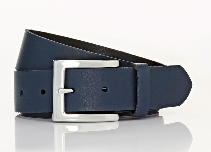 Trendiger Damen-Gürtel aus Leder, 3,5 cm breit MARINE