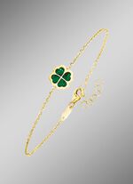 Zartes Gl&uuml;ck &ndash; Armband mit Malachit-Kleeblatt 