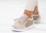 ELENA EDEN, sommerliche Damen-Sneaker, Weite G, mit herausnehmbarem Fussbett MATTGOLD