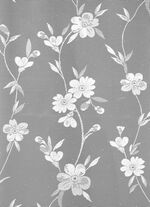 Kleinfenster-Vorhang Blumenranke mit Stangendurchzug 