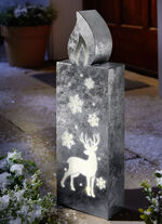 LED-Kerze aus Metall SILBER