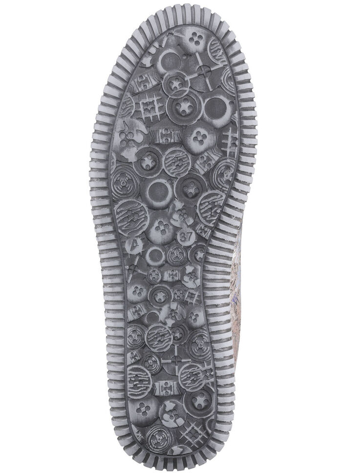 Gemini Sneaker aus teilweise floral bedrucktem Rindleder TAUPE-BUNT