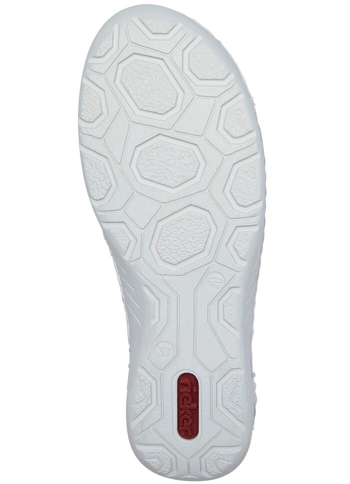 Rieker Schn&uuml;r-Bootie aus originell bedrucktem Synthetikmaterial SILBERGRAU-BLEU