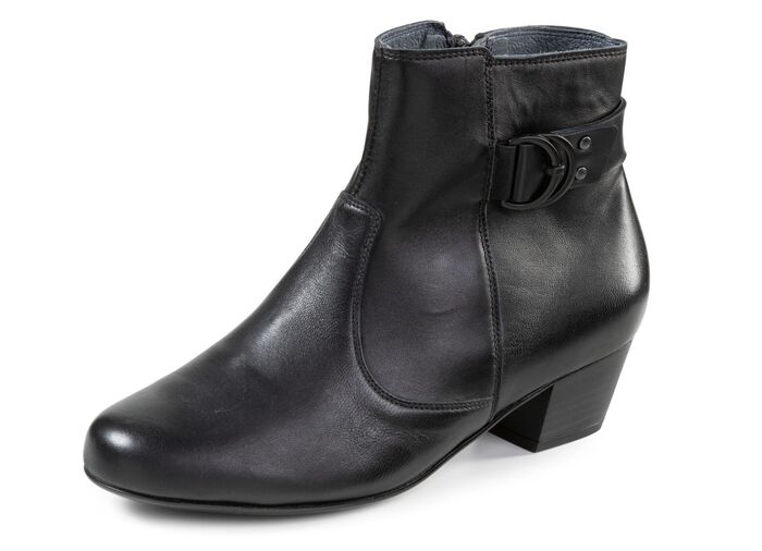 Waldl&auml;ufer, bequeme Damen-Stiefeletten, Weite K, mit herausnehmbarem Fussbett SCHWARZ