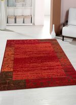 Brücken und Teppiche mit zeitlos schön verzierter Bordüre ROT