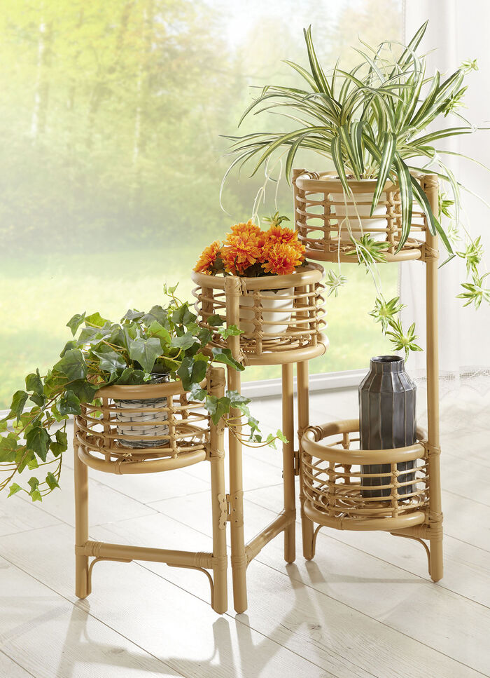 Blumenständer aus Rattangeflecht BEIGE