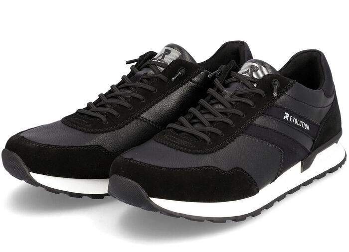 Schn&uuml;r-Sneaker mit herausnehmbarem Textilfussbett SCHWARZ